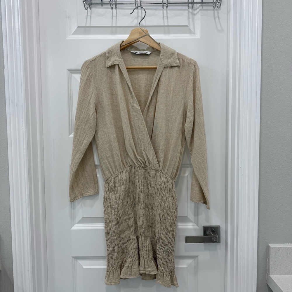 EUC ZARA Linen Blend Mini Dress - Picture 5 of 10